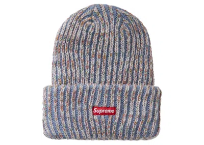 Pre-owned Supreme Rainbow Knit Loose Gauge Beanie In Light Blue