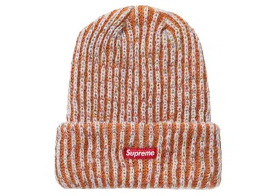 Pre-owned Supreme Rainbow Knit Loose Gauge Beanie In Rust