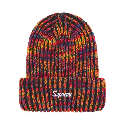 Pre-owned Supreme Rainbow Loose Gauge Beanie 'black' | Men's Size Onesize