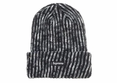 Pre-owned Supreme Rainbow Loose Gauge Beanie In Black