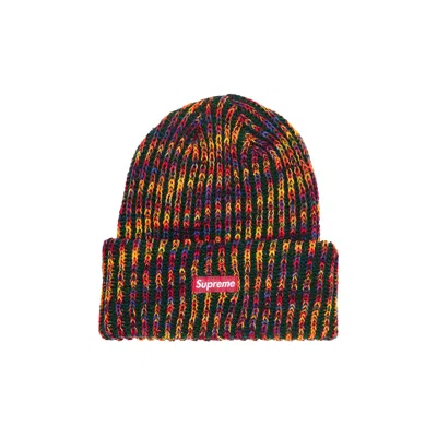 Pre-owned Supreme Rainbow Loose Guage Beanie 'olive' In Green