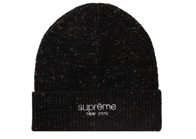 Pre-owned Supreme Rainbow Speckle Beanie In Black