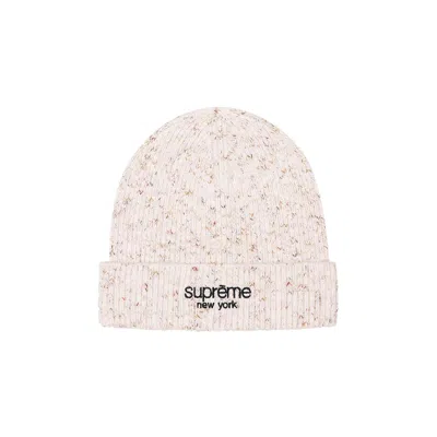 Pre-owned Supreme Rainbow Speckle Beanie 'white'