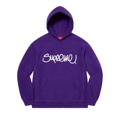 Pre-owned Supreme Raised Handstyle Hooded Sweatshirt 'purple'