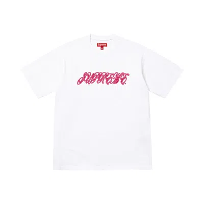 Pre-owned Supreme Raised Script Short-sleeve Top 'white' | Men's Size Xl