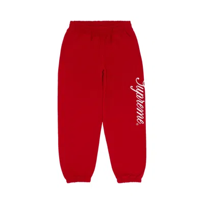 Pre-owned Supreme Raised Script Sweatpant 'red'