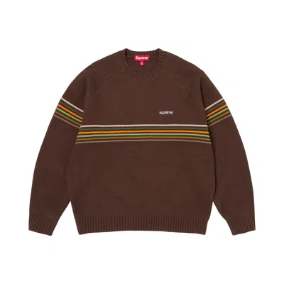 Pre-owned Supreme Raised Stripe Sweater 'brown' | Men's Size Xl
