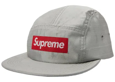 Pre-owned Supreme Raw Silk Camp Cap In Silver