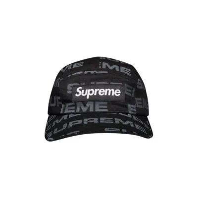 Pre-owned Supreme Reactive Print Camp Cap 'black'