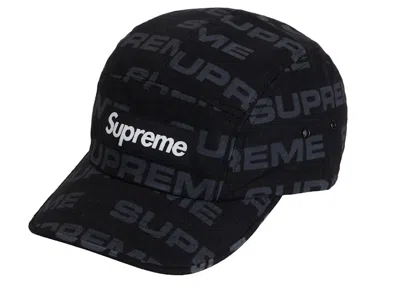 Pre-owned Supreme Reactive Print Camp Cap In Black