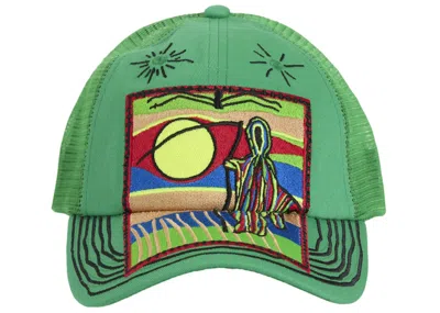 Pre-owned Supreme Reaper Mesh Back 6panel In Green