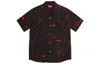 Supreme Receipts Rayon S/s Shirt 'black Red'