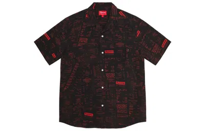 Supreme Receipts Rayon S/s Shirt 'black Red'