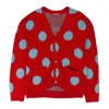 Supreme Red Mohair Polka Dot Cardigan In Red