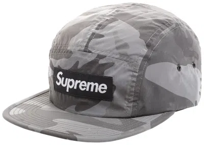 Pre-owned Supreme Reflective Camo Camp Cap In Grey