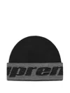 Supreme Reflective Jacquard Beanie Hat In Black