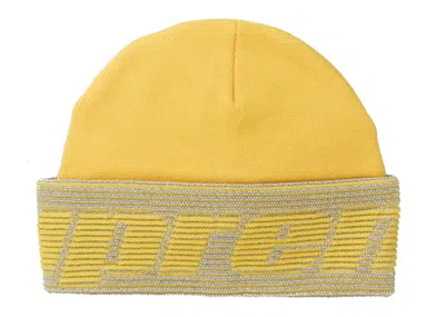 Pre-owned Supreme Reflective Jacquard Beanie In Mustard