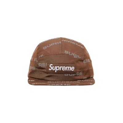 Pre-owned Supreme Reflective Jacquard Camp Cap 'brown' | Men's Size Onesize