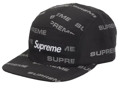 Pre-owned Supreme Reflective Jacquard Camp Cap In Black