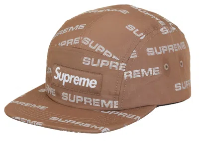 Pre-owned Supreme Reflective Jacquard Camp Cap In Brown