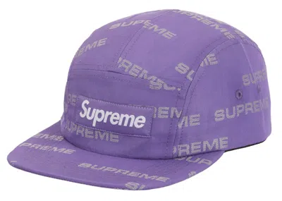 Pre-owned Supreme Reflective Jacquard Camp Cap In Purple