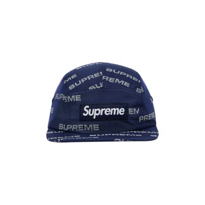 Pre-owned Supreme Reflective Jacquard Camp Cap 'navy' | Blue | Men's Size Onesize