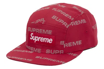 Pre-owned Supreme Reflective Jacquard Camp Cap Red