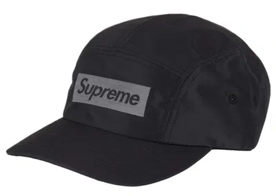 Pre-owned Supreme Reflective Jacquard Logo Camp Cap (fw22) In Black