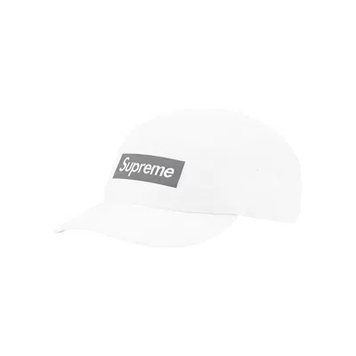 Pre-owned Supreme Reflective Jacquard Logo Camp Cap 'white'