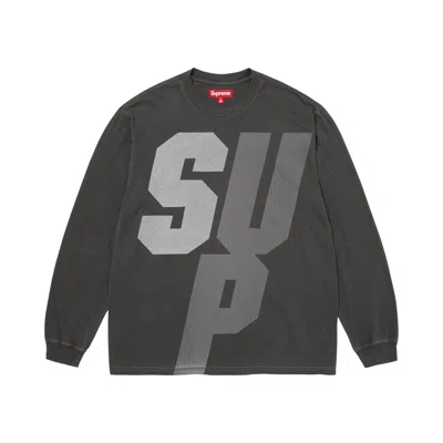 Pre-owned Supreme Reflective Long-sleeve Top 'black' | Men's Size L