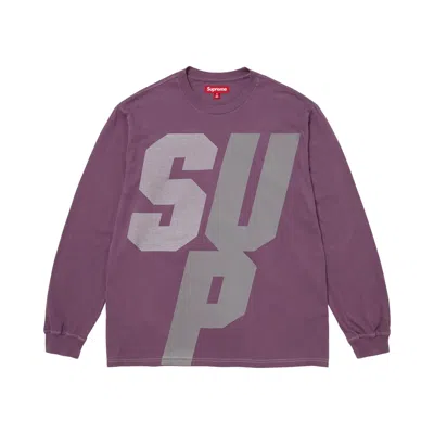 Pre-owned Supreme Reflective Long-sleeve Top 'purple' | Men's Size L