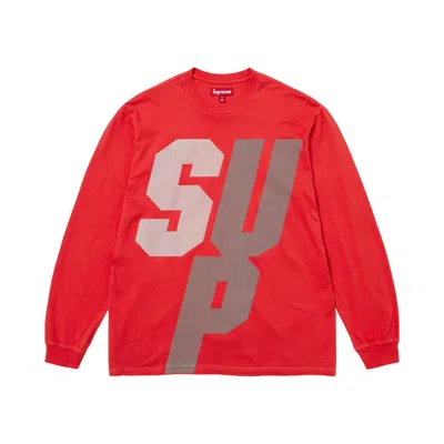Pre-owned Supreme Reflective Long-sleeve Top 'red' | Men's Size M
