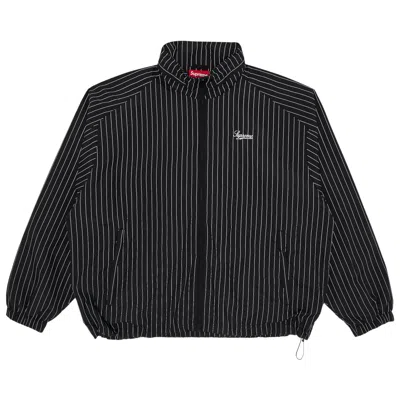Pre-owned Supreme Reflective Pinstripe Track Jacket 'black'