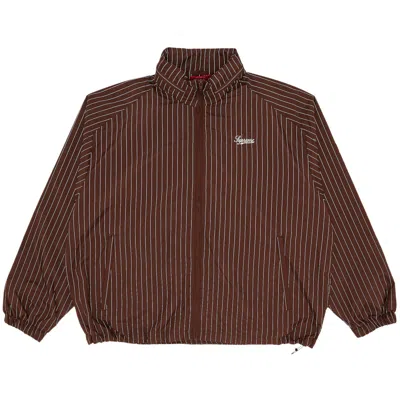 Pre-owned Supreme Reflective Pinstripe Track Jacket 'brown'