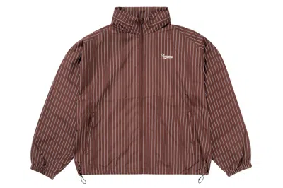Pre-owned Supreme Reflective Pinstripe Track Jacket Brown