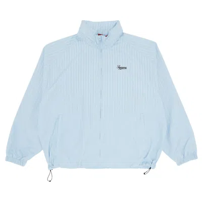 Pre-owned Supreme Reflective Pinstripe Track Jacket 'light Blue'