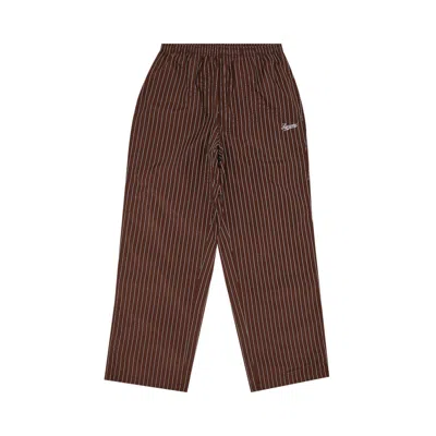 Pre-owned Supreme Reflective Pinstripe Track Pant 'brown' | Men's Size L