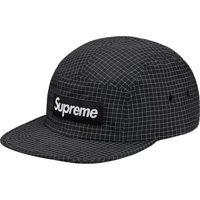 Pre-owned Supreme Reflective Ripstop Camp Cap (ss24) In Black