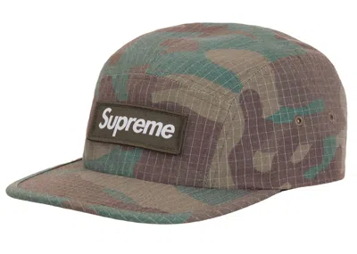 Pre-owned Supreme Reflective Ripstop Camp Cap (ss24) In Woodland Camo