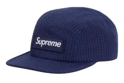 Pre-owned Supreme Reflective Ripstop Camp Cap (ss24) Navy