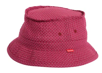 Pre-owned Supreme Reflective Ripstop Low Crusher Hat In Cranberry