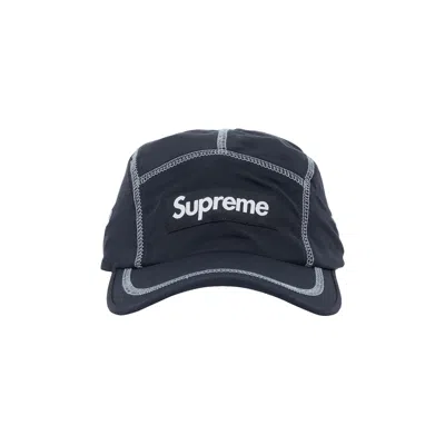Pre-owned Supreme Reflective Stitch Camp Cap 'black'