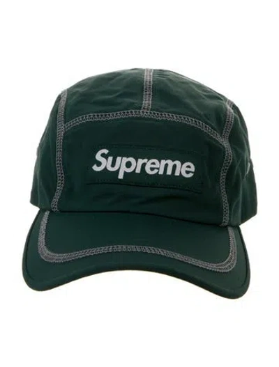 Pre-owned Supreme Reflective Stitch Camp Cap In Green