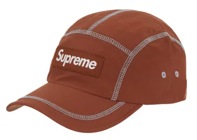 Pre-owned Supreme Reflective Stitch Camp Cap In Brown