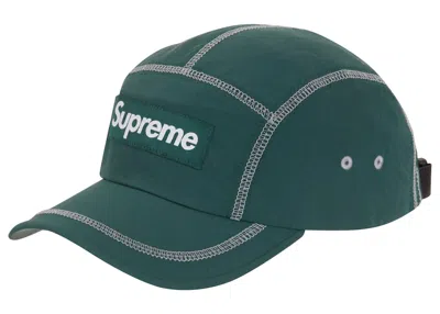 Pre-owned Supreme Reflective Stitch Camp Cap In Dark Green
