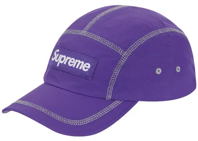 Pre-owned Supreme Reflective Stitch Camp Cap In Purple