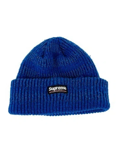 Pre-owned Supreme Reflective Stripe Beanie In Blue