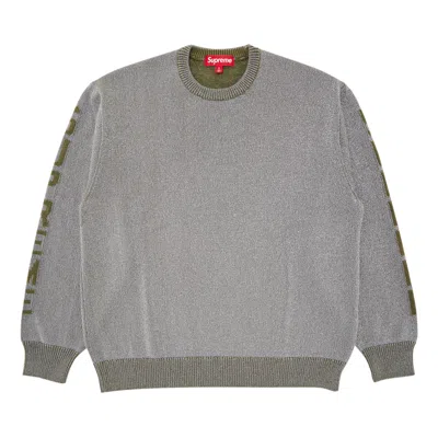 Pre-owned Supreme Reflective Sweater 'olive' In Green