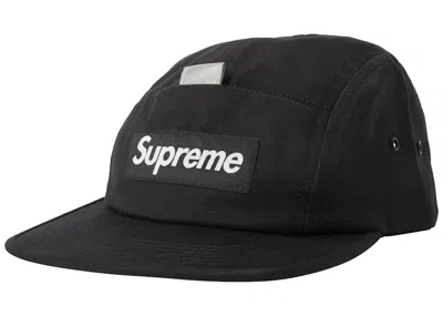 Pre-owned Supreme Reflective Tab Pocket Camp Cap In Black