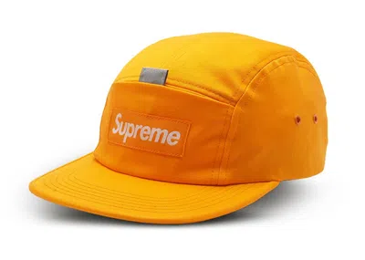 Pre-owned Supreme Reflective Tab Pocket Camp Cap In Light Orange